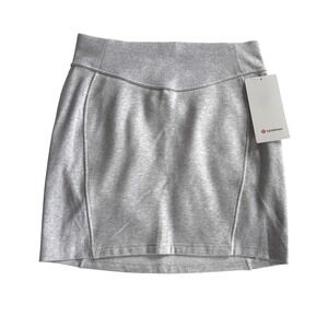 Lululemon Skirt Medium Scuba HR Mini Heathered Core Ultra Light Grey LW8ALUS NWT
